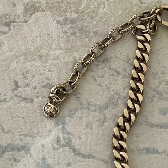 Chanel Y2K Gold Metal and Amethyst Curb Link Necklace Authentic - Picture 14 of 16